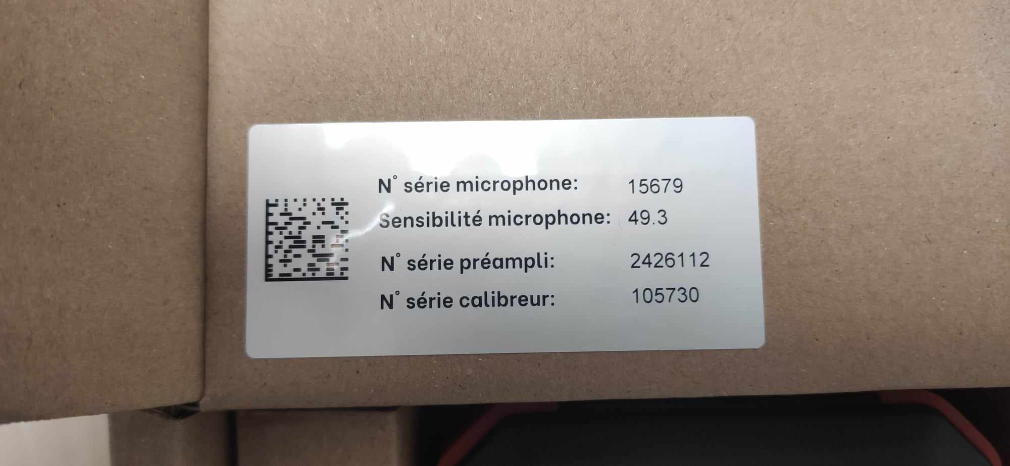 Étiquette carton N° série