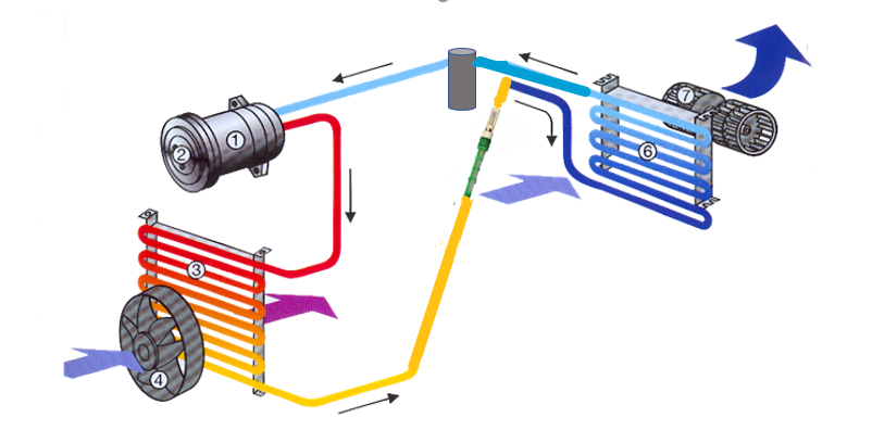 Schéma circuit coloré numéroté